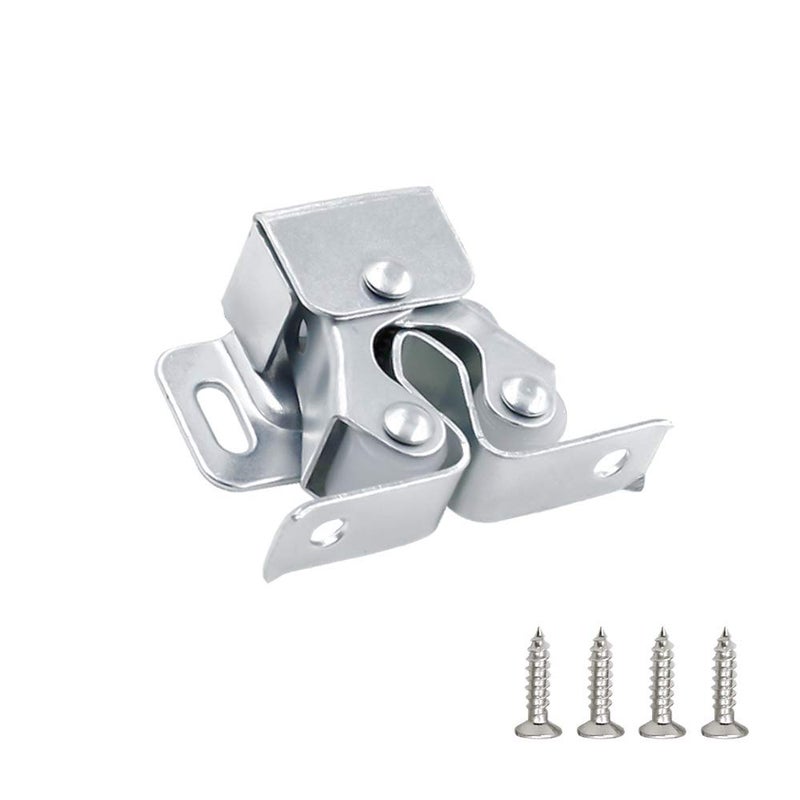 Luomorgo 10 Pack Double Roller Catch Cabinet Latches with Spear Strike for Cupboard Closet Door, Silver - Image 3